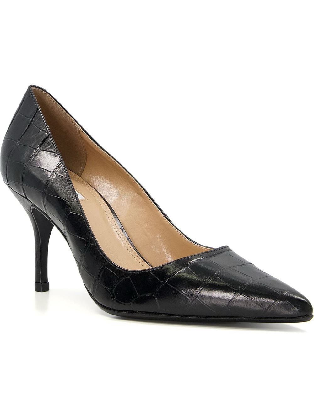 New! Dune London Bold Croc Embossed Pointed Toe Pump Sz 39